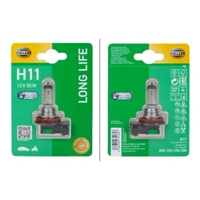 Abbildung von HELLA 8GH 223 498 358 Glühlampe, Hauptscheinwerfer H11 12 55 AUDI: A4 B8 Limousine, A6 C6 Avant, A1 Sportback, TOYOTA: Verso, Yaris II Schrägheck