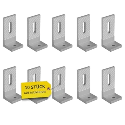 Abbildung von Avoltik 10x 90 L Winkel zur Befestigung für PV Modul Halterung I Montagewinkel aus Aluminium Grad Verbinder Solarpanel Montage robuster Befestigungswinkel Balkonkraftwerk