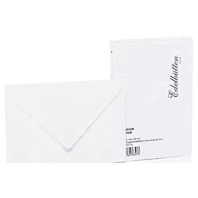 Abbildung von Rössler Papier 2031388003 Briefumschlagpack DIN C6, Seidenfutter, 20 Stück, Edelbütten, gehämmert, weiß