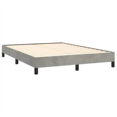 Abbildung von vidaXL Polsterbett, Bett Bettgestell mit Lattenrost, Schlafzimmerbett Doppelbett Stützbeinen, Bettrahmen Schlafzimmermöbel, Hellgrau 140x200cm Samt