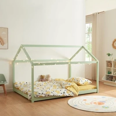 Abbildung von en.casa Hausbett, »Cerro« Kinderbett 140x200cm Mintgrün