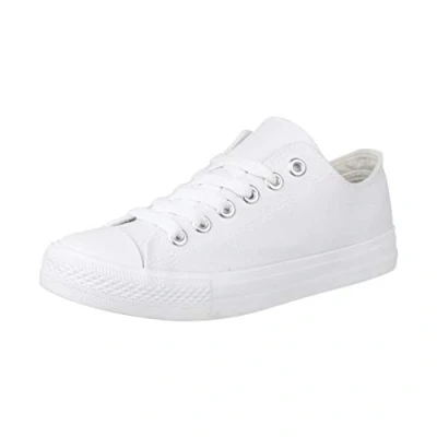 Abbildung von Elara Unisex Sneaker Low top Turnschuh Textil Chunkyrayan Silber 3500 3501 Allwhite 43