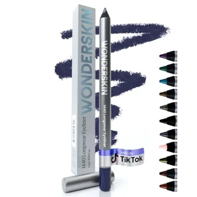 Abbildung von Wonderskin 1440 Longwear Braune Eyeliner stifte Wasserdichter Augen make up Brauner Augenbrauenstift Lang Anhaltend Wischfest (Blueberry)