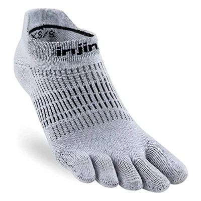 Abbildung von Injinji Damen Run Lightweight No Show Toe Socks, Grau, Medium Large