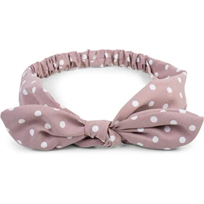 Abbildung von styleBREAKER Damen Haarband mit Punkte Muster, Schleife und Gummizug, Stirnband, Headband, Pinup, Rockabilly, Haarschmuck 04026036, Farbe:Altrose