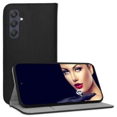 Abbildung von mtb more energy® Klapphülle Smart Magnet kompatibel mit Samsung Galaxy A25 5G (6.5&#039;&#039;) Schwarz Bookstyle Klapp Cover Wallet Case