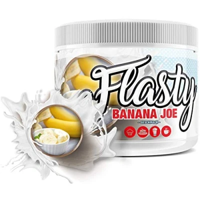 Abbildung von Flasty Geschmackspulver (Banana Joe/Banane) 1 x 250g Kalorienarmes Flavour Pulver mit &#039;Nur 6 kcal pro Portion&#039; bringt es Leben in deinen Quark, Joghurt und vielem mehr.