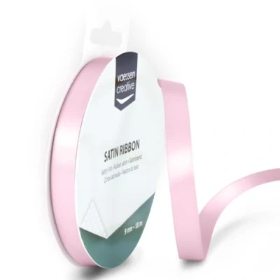Abbildung von Vaessen Creative Satinband 9mmx10m Pastell Rosa