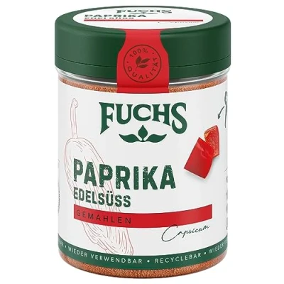 Abbildung von Fuchs Gewürze Paprika edelsüß mild fruchtige Würze für Suppen, Saucen und Fleischgerichte natürliche Zutaten 55 g in wiederverwendbarer, recyclebarer Dose