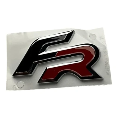 Abbildung von Original Seat FR Emblem Schriftzug für Kühlergrill chrom / rot schwarz