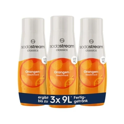 Abbildung von SodaStream Sirup 3x Orange, 1x Flasche ergibt 9 Liter Fertiggetränk, Sekundenschnell zubereitet und immer frisch, 440 ml