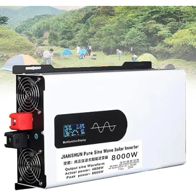 Abbildung von 5000W 6000W 8000W 10000W 12000W Reiner Sinus Wechselrichter 12V 24V 48V 60V 72V 96V auf 220V 230V Spannungswandler Inverter Umwandler mit Steckdose,Digital Anzeige Konverter (8000W,24V)