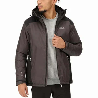 Abbildung von Regatta Herren Technique imperméable et isolante Thermo Guard THORNRIDGE II Veste à Capuche wasserdichte isolierte Jacken, Ash/Schwarz, XXL