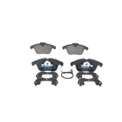 Abbildung von BOSCH 0 986 494 371 Bremsbelagsatz Low Metallic inkl. Verschleißwarnkontakt mit Anti Quietsch Blech, Kolbenclip PEUGEOT: 508 I SW, 407 SW
