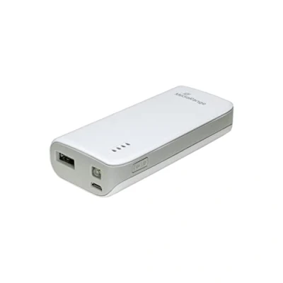 Abbildung von MediaRange Mobiles Ladegerät I Powerbank 5.200mAh mit LED Taschenlampe, 1x USB A, weiß/grau