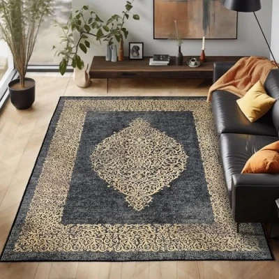 Abbildung von Carpettex Designteppich Barock Design, Läufer, Höhe: 7 mm, Waschbarer Teppich Design Weicher Rutschfest Wohnzimmer