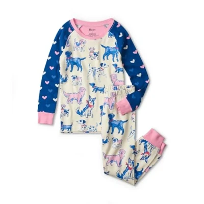 Abbildung von Hatley Girl&#039;s Lange Schlafanzüge Raglan Sleeve Pyjama Pajama Set, White, 4 Jahre