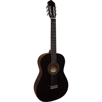 Abbildung von MSA Musikinstrumente 4/4 GITARRE KONZERTGITARRE SCHWARZ CLASSIC HOCHGLANZ POLIERT MENSUR 64cm DECKE: Lindenholz