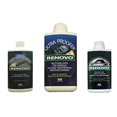 Abbildung von Renovo Ren KIT4 Triple Washer Kit Enthält weiches Top Erneuerer/Soft Ultra Proofer/Soft Cleaner, Leinwand Blau