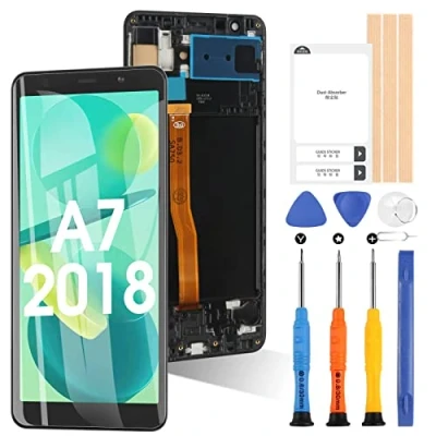 Abbildung von OLED Bildschirm für Samsung Galaxy A7 2018 A750 SM A750F 6.0&quot; LCD Display Touchscreen Digitizer Glas Montage mit Werkzeugen (Schwarz Rahmen)