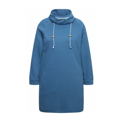 Abbildung von Ulla Popken Stehkragen Langarm Taschen Freizeitkleid, Damen, Größe: 46/48, Ink blue