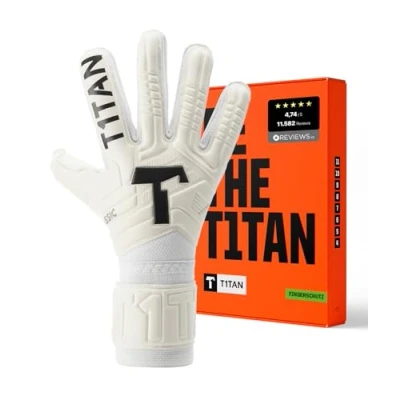 Abbildung von T1TAN Classic 1.0 White Out (FP) Torwarthandschuhe mit Fingerschutz Fußballhandschuhe für Torhüter Größe 6