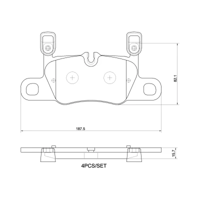 Abbildung von BREMBO P 65 056 Bremsbelagsatz exkl. Verschleißwarnkontakt mit Ausgleichsgewichten