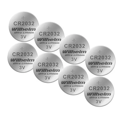 Abbildung von 8 x Knopfzelle CR2032 Wilhelm Batterie Lithium 3V CR 2032 Industrieware