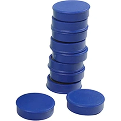 Abbildung von Q Connect KF02640 Magnet, rund, 25 mm, Blau, 10 Stück