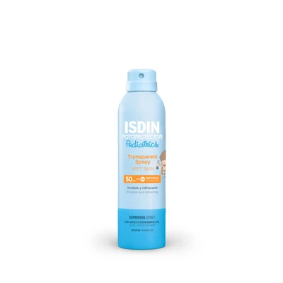 Abbildung von ISDIN Pediatrics Wet Skin Transparent Spray LSF50 (250ml) Wasserfest und unsichtbarer leichter Lichtschutz