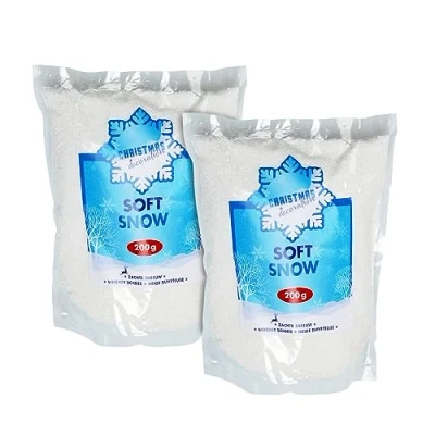 Abbildung von Spetebo Weicher Deko Kunstschnee weiß 400g Kunst Pulverschnee für Weihnachtsdekorationen Schneepulver Bastelschnee Dekoschnee künstlicher Soft Schnee Winterdeko Schneeflocken