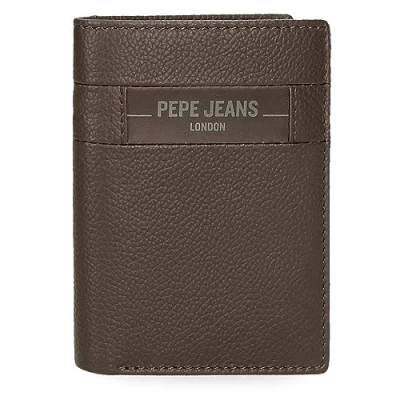 Abbildung von Pepe Jeans Checkbox Vertikale Geldbörse mit Geldbörse, braun, 8,5 x 11,5 1 cm Leder, Talla única,