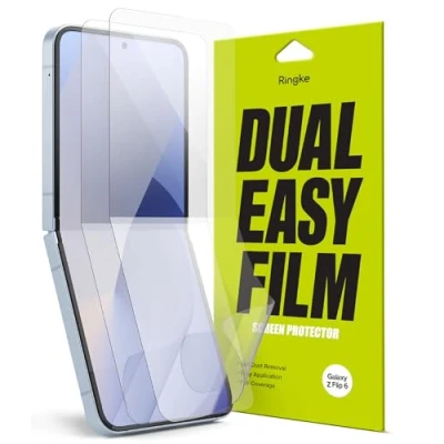 Abbildung von Ringke Dual Easy Film Schutzfolie [2 Stück] Kompatibel mit Samsung Galaxy Z Flip 6 (2024) Displayschutzfolie Klar Sanft Selbstheilung Folie