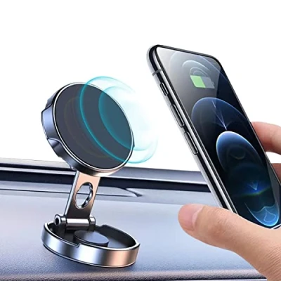 Abbildung von YGKJ Handyhalterung Auto Magnet, KFZ Handyhalter 360 Grad Einstellbar Magnetische Handy Halterung fürs Armaturenbrett mit 6 Starke Kompatibel für iPhone Samsung Huawei Smartphone usw (Black)