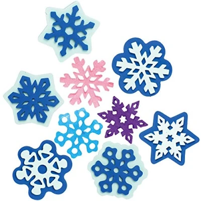 Abbildung von Baker Ross AX405 Schaumstoff Stempel, Schneeflocken, Stempel Set für Kinder, ideal Kunst und Bastelprojekte, 10 Stück