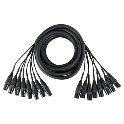 Abbildung von Pronomic Stage MX8/0 5 Sub Multicore XLR 5m 8 fach male auf female Nummerierte Steckverbinder aus Metall Ideal für Tonstudio und Bühne Länge: Meter Schwarz
