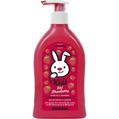 Abbildung von sanosan Haarshampoo 400 ml 2in1 Duschgel &amp; Haar Shampoo Erdbeere für Kinder Baby, 1 tlg.