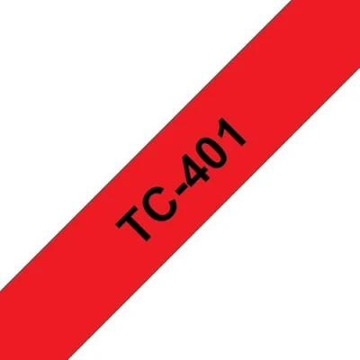 Abbildung von Brother TC401 Schriftbandkassette 7,7m 12mm schwarz/rot für P touch 8e 500 II 2000/3000/5000, One size