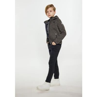Abbildung von SCHMUDDELWEDDA Strickfleecebluse 92 / Grau Melange 100% recyceltes Polyester