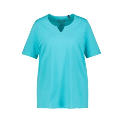Abbildung von Ulla Popken Bluse, Damen, Größe: 50/52, Tiefes aqua