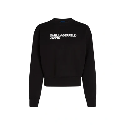Abbildung von KARL LAGERFELD JEANS Damen Reg Essential Logo Sweatshirt, Schwarz, S EU