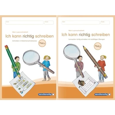 Abbildung von Mein Lupenschreibheft 1 und 2 Ich kann richtig schreiben: schreiben in Kästchenschreibweise Lernwörter mit vielfältigen Übungen