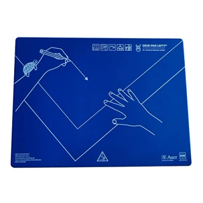 Abbildung von KUM AZ906.01.19 Schreibunterlage, Schreibtisch Auflage Desk Pad Lefty, Linkshänder, Kunststoff, 53 x 40 cm, blau, 1 Stück
