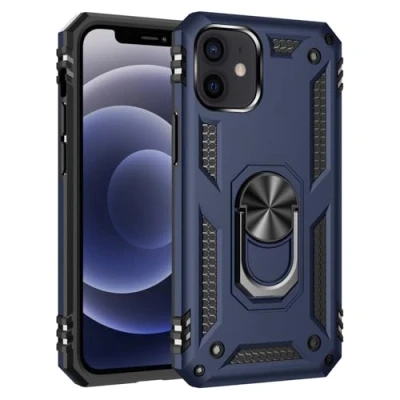 Abbildung von Max Power Digital Hülle für iPhone 12/iPhone 12 Pro Standfunktion Drehbar Ringhalter 360 Grad Case Cover Magnet Bumper Handyhülle Outdoor Hart Hardcase Mit Ring (iPhone Pro, Blau)