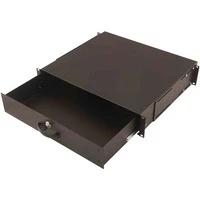 Abbildung von DIGITUS Professional 2HE Dokumentenablage, 19&quot; (485mm), abschließbar, Schwarz