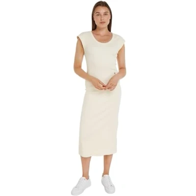 Abbildung von Tommy Hilfiger SLIM MIDI CAP Sleeve Jerseykleid, Damen, Größe: XL, Calico