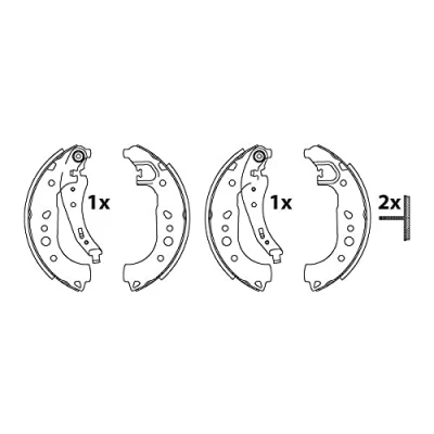 Abbildung von TRW GS8862 Bremsbacken 228 42 SMART: Forfour II Schrägheck