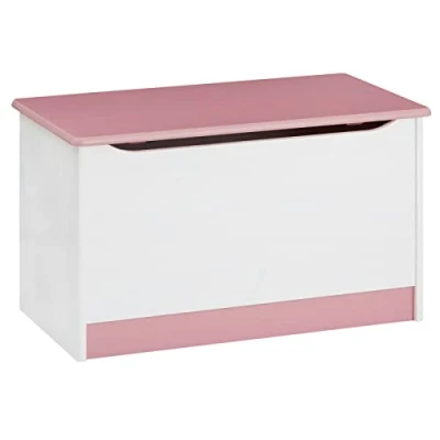 Abbildung von IDIMEX Spielzeugtruhe HANNAH (Set), Kiste Aufbewahrungsbox Kindermöbel Kiefer massiv weiß/r