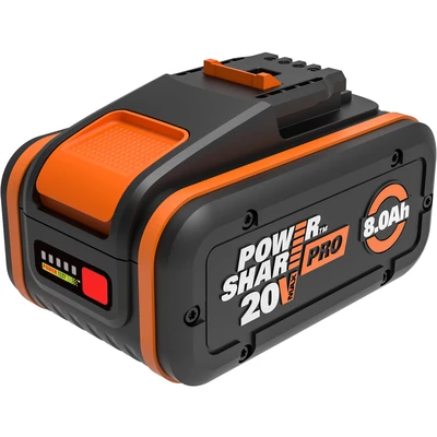 Abbildung von WORX WA3648 PowerShare Pro Akku 8000 mAh (20 V), mehr Sicherheit &amp; längere Laufzeit, LED Anzeige, für alle Geräte