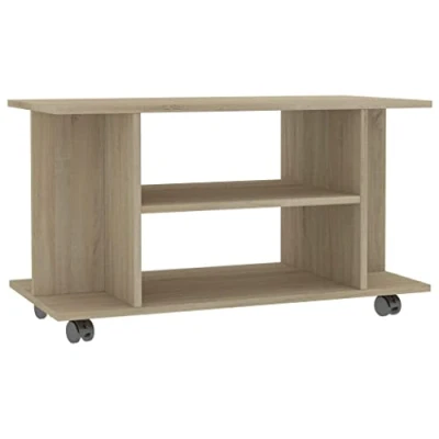 Abbildung von vidaXL TV Schrank mit Rollen Sonoma Eiche 80x40x45 cm Holzwerkstoff (1 St)
